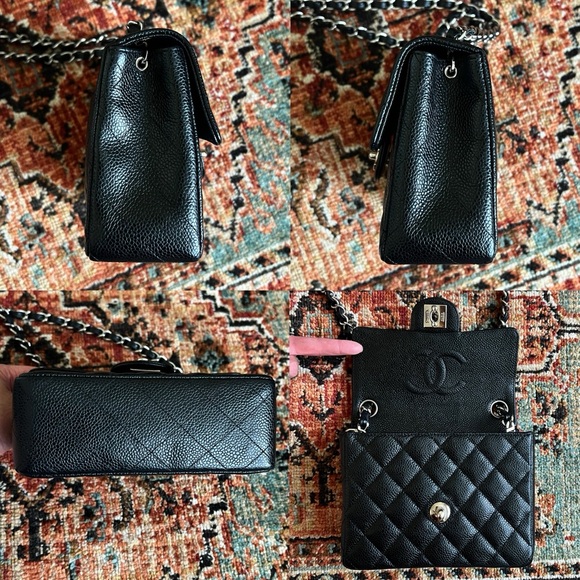 Chanel Classic Mini Square Caviar Black Flap Bag - Picture 6 of 10